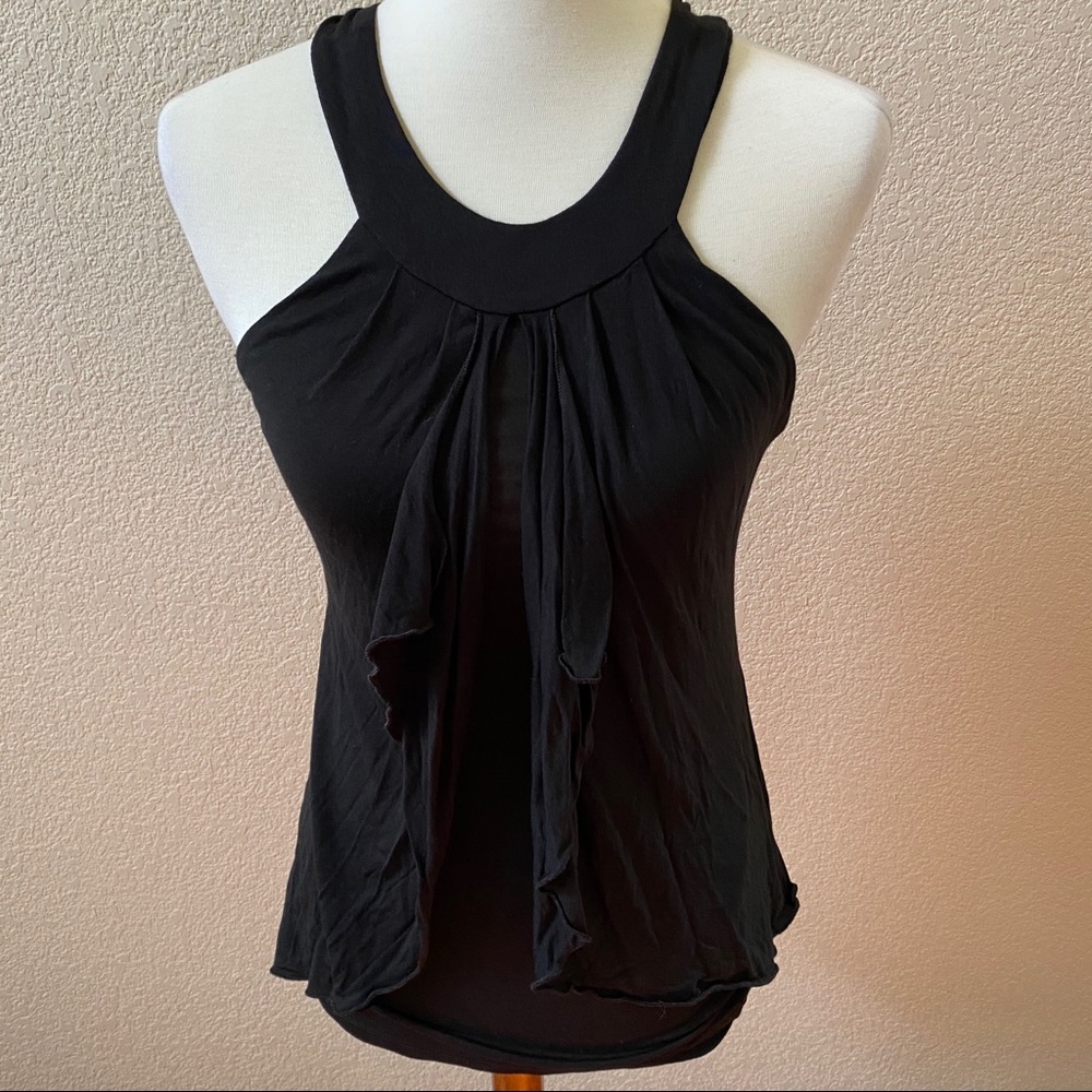 white house back market halter flowy ruffle tank